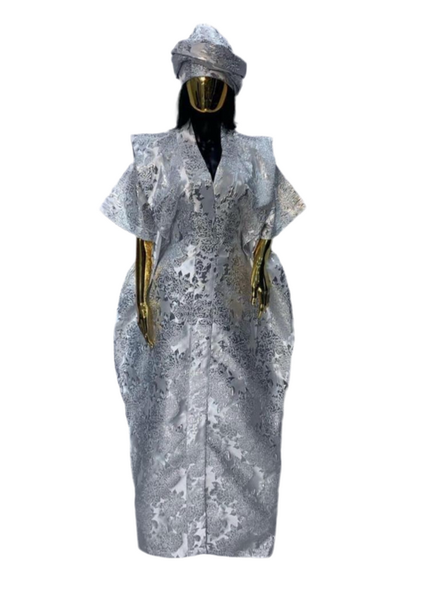 White African Damask Bubu Boubou African Elegant Event Dress