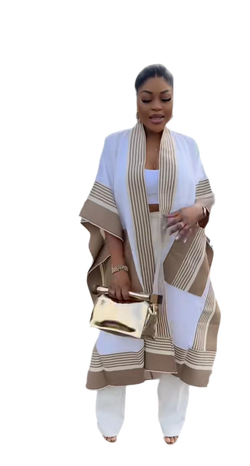 Umunde White Free Size Kimono & Trousers