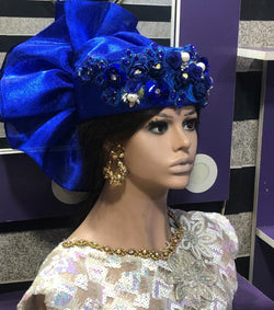 Royal Blue ready to wear head piece
