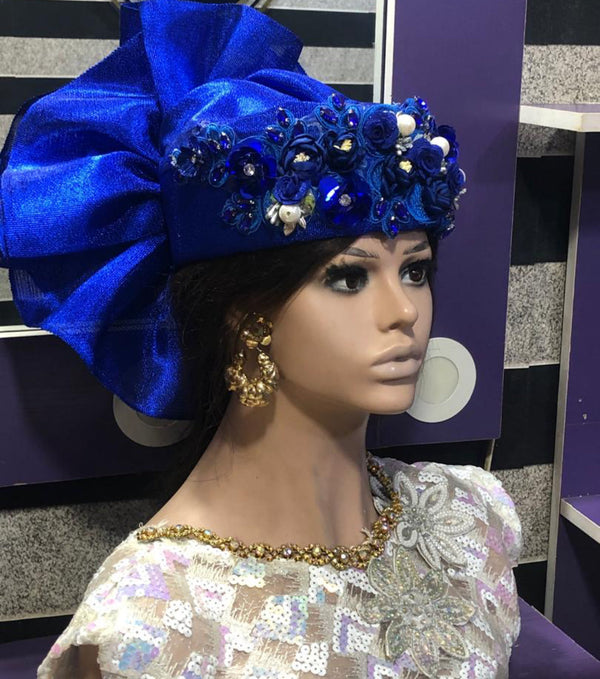 Royal Blue ready to wear head piece