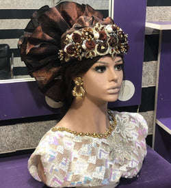 Chocolate Brown ready to wear head piece