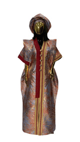 Luxury Textured Kaftan Dresses with Matching Headwrap – Green & Multicolor Options for Elegant Occasions